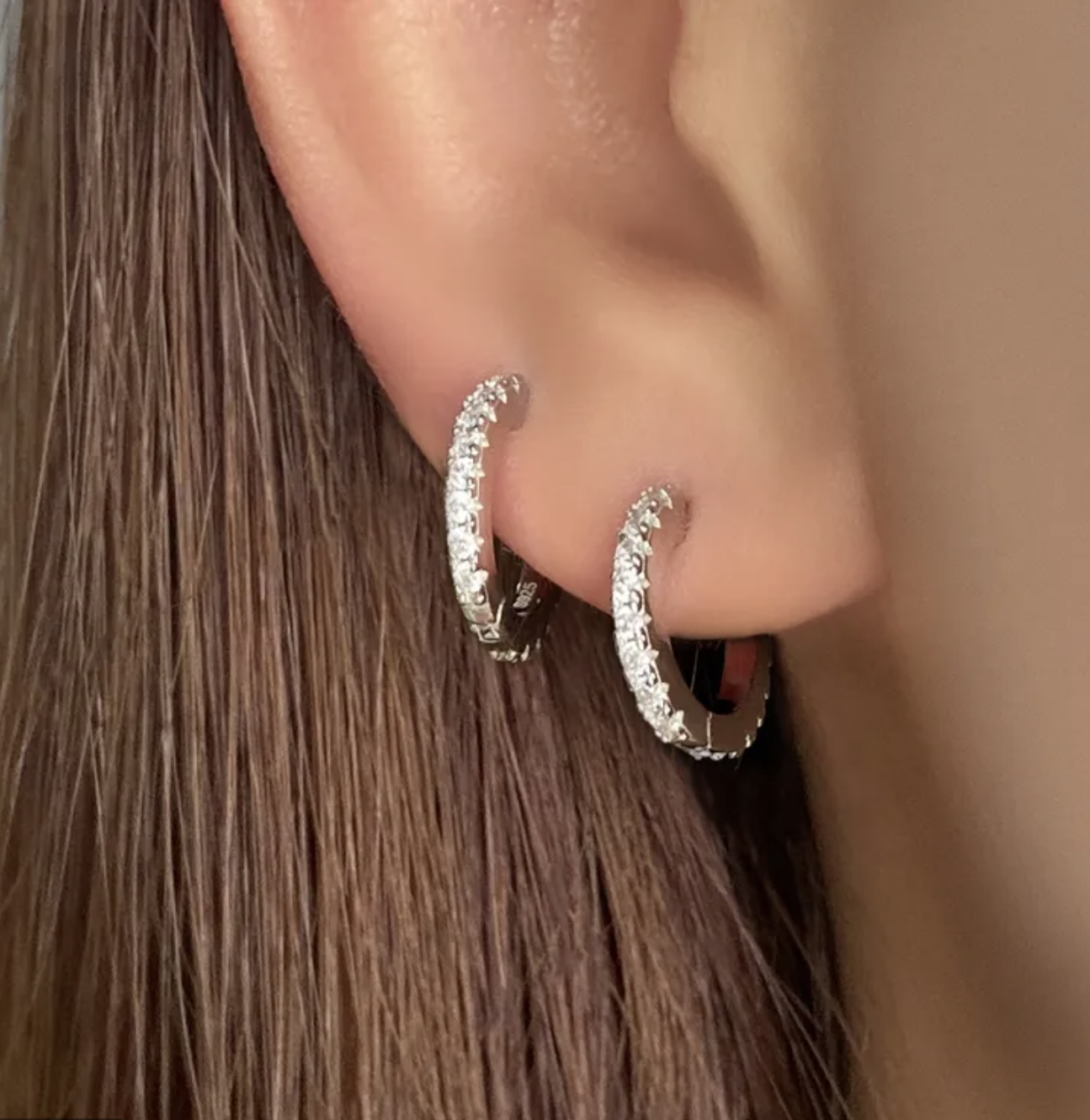 Elegant Zircon Hoop Earrings