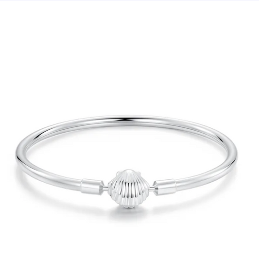 Seashell Bracelet - Silver , White Gold plated