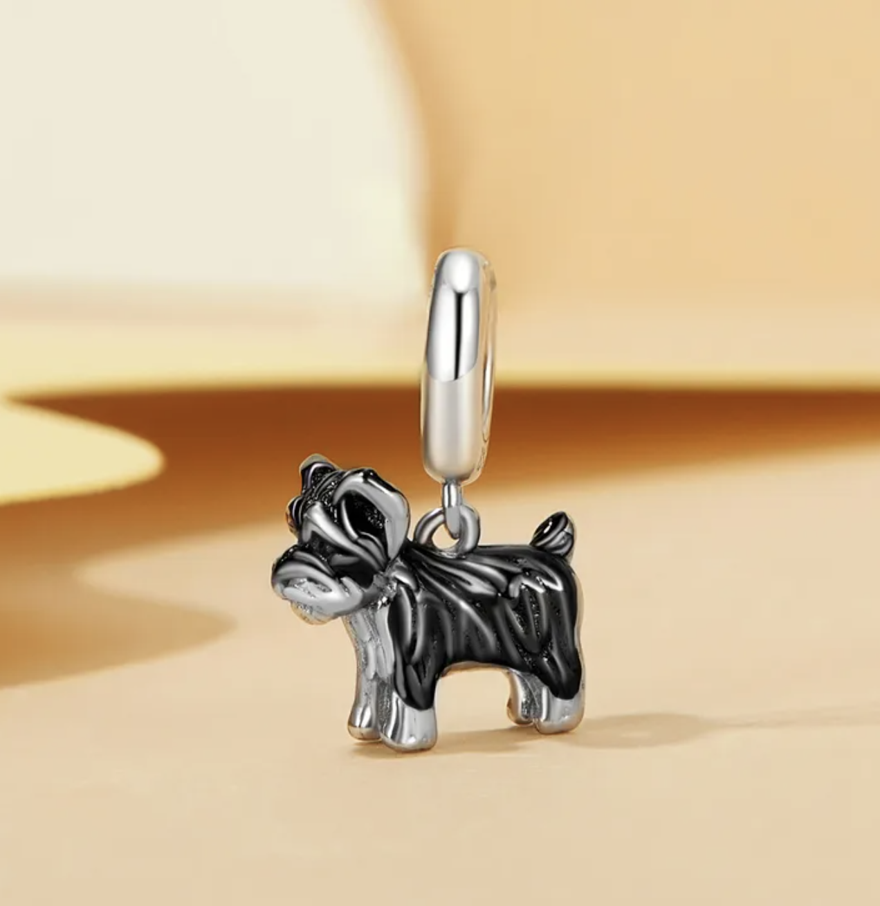 Silver Schnauzer Charm