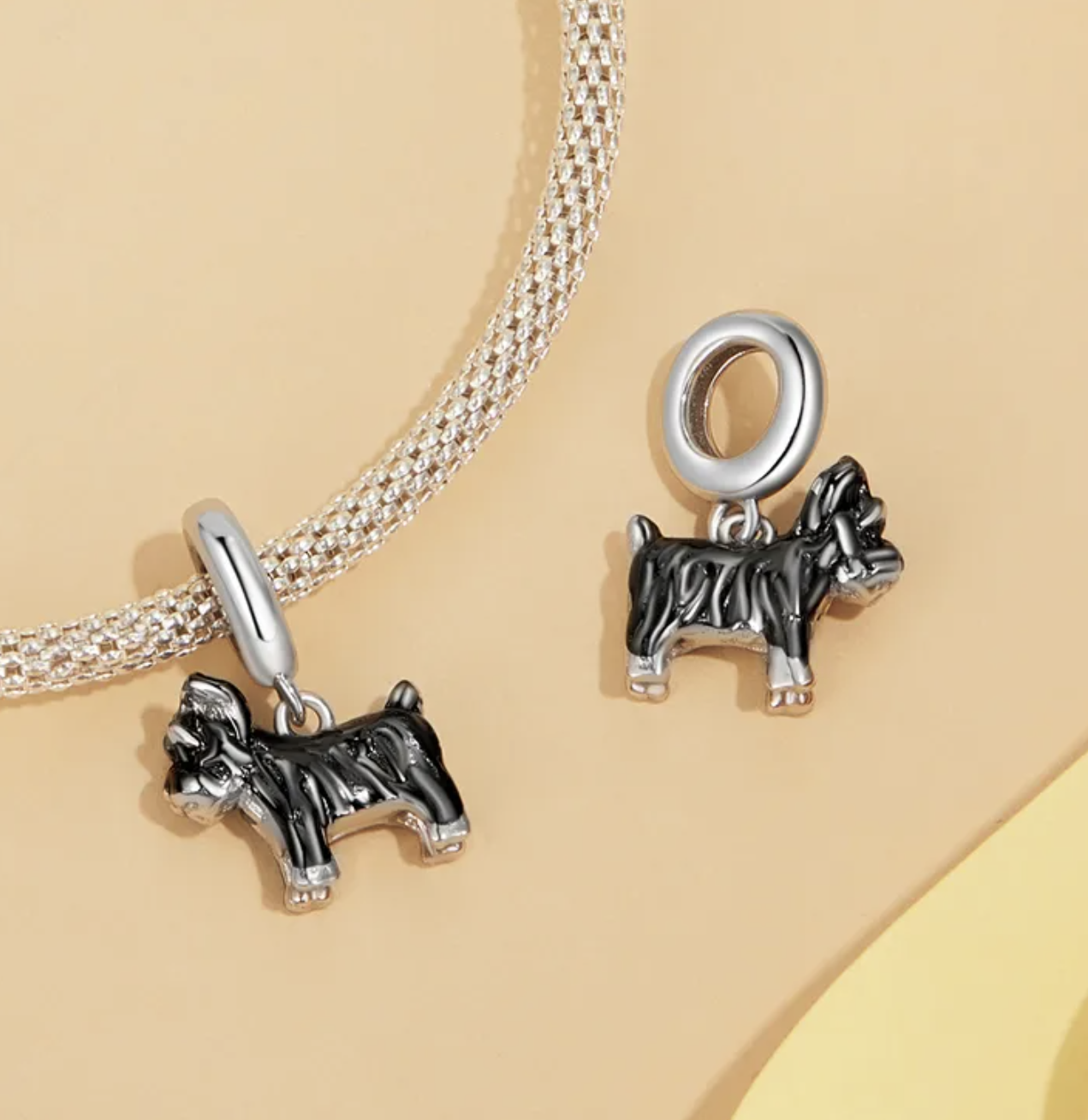 Silver Schnauzer Charm